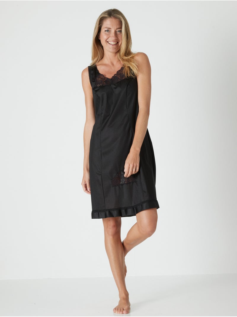Fond de robe maille satinée 90 cm - DAXON Noir Noir - Kiabi