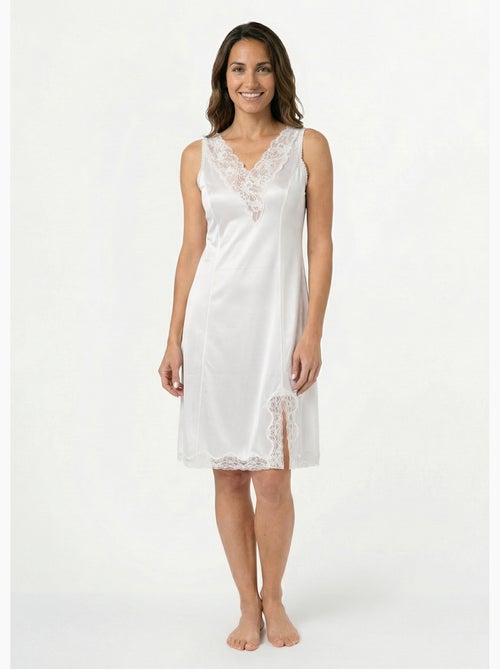 Fond de robe satiné antistatique et dentelle - Afibel - Kiabi