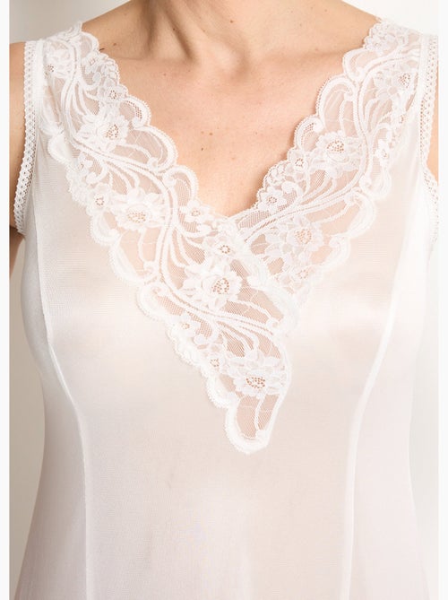 Fond de robe satiné antistatique et dentelle - Afibel - Kiabi