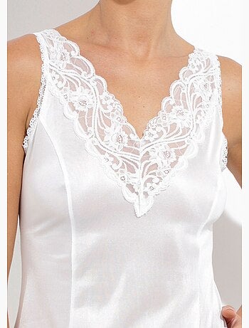 Fond de robe satiné antistatique et dentelle - Afibel