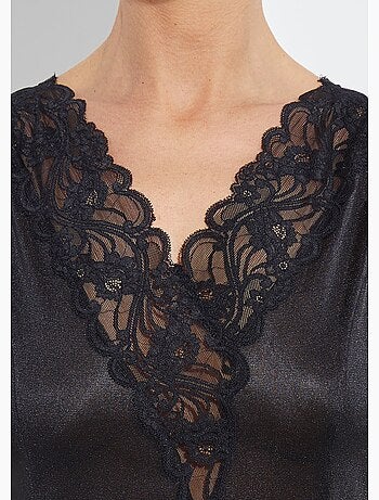 Fond de robe satiné antistatique et dentelle - Afibel