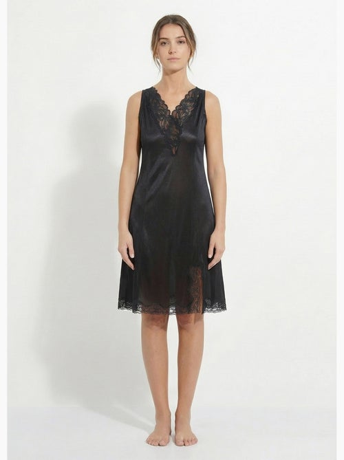 Fond de robe satiné antistatique et dentelle - Afibel - Kiabi