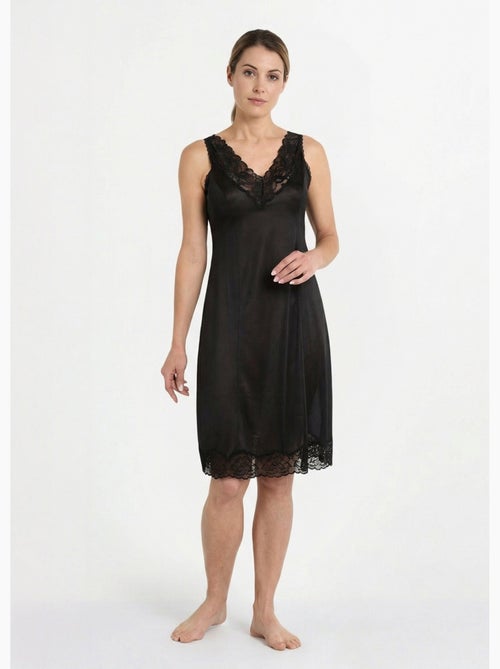 Fond de robe satiné antistatique et dentelle - Afibel - Kiabi
