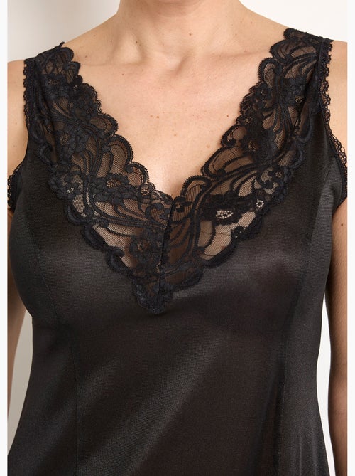 Fond de robe satiné antistatique et dentelle - Afibel - Kiabi