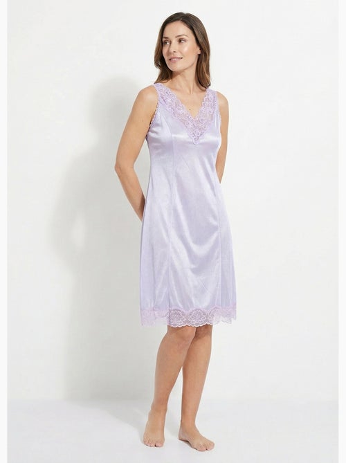 Fond de robe satiné antistatique et dentelle - Afibel - Kiabi