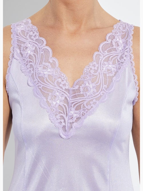 Fond de robe satiné antistatique et dentelle - Afibel - Kiabi