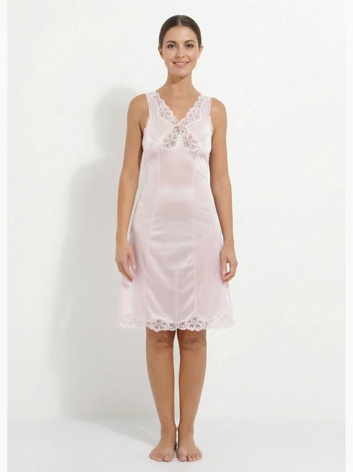 Fond de robe satiné antistatique et dentelle - Afibel - Kiabi