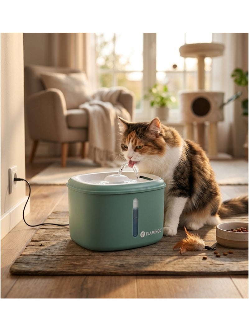 Fontaine a eau finto 2,5l pour chat et petit chien Beige/Vert - Kiabi
