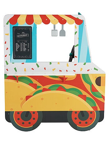 Food Truck en Bois, Cuisine de Jeu pour Enfants, Camion Taco Ludique