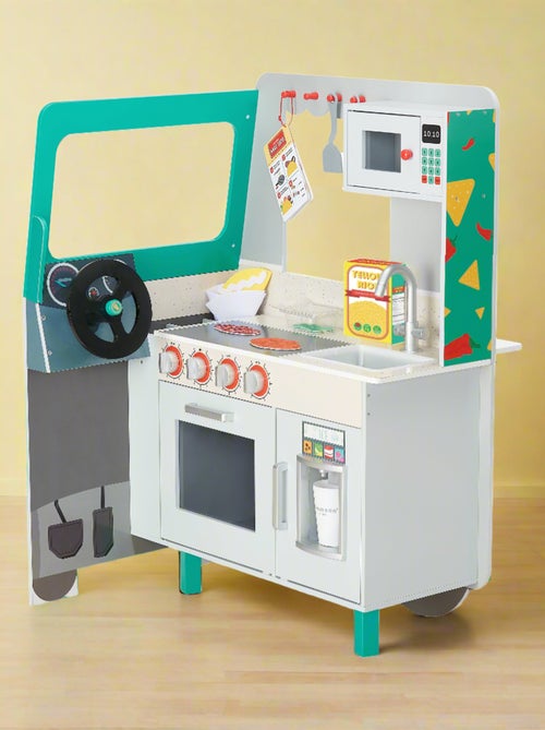 Food Truck en Bois, Cuisine de Jeu pour Enfants, Camion Taco Ludique - Kiabi Food Truck en Bois, Cuisine de Jeu pour Enfants, Camion Taco Ludique - Kiabi