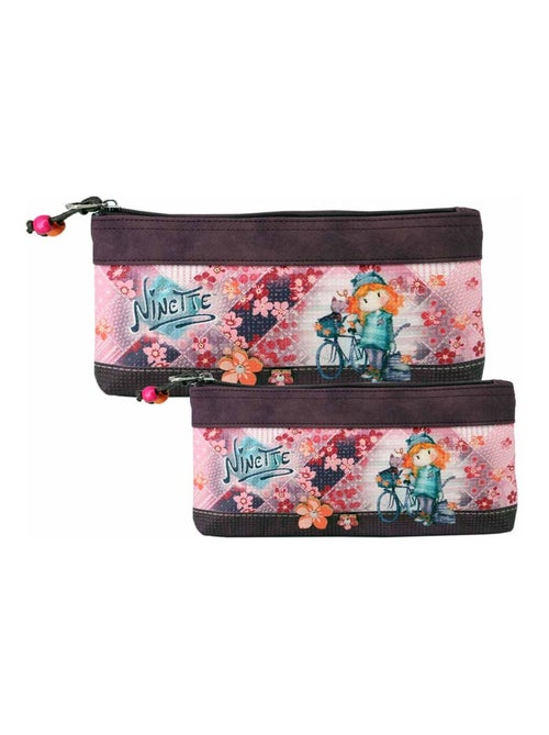 Forever Ninette Bicycle Ensemble de Deux Trousse de Toilette, Bordeaux - Kiabi