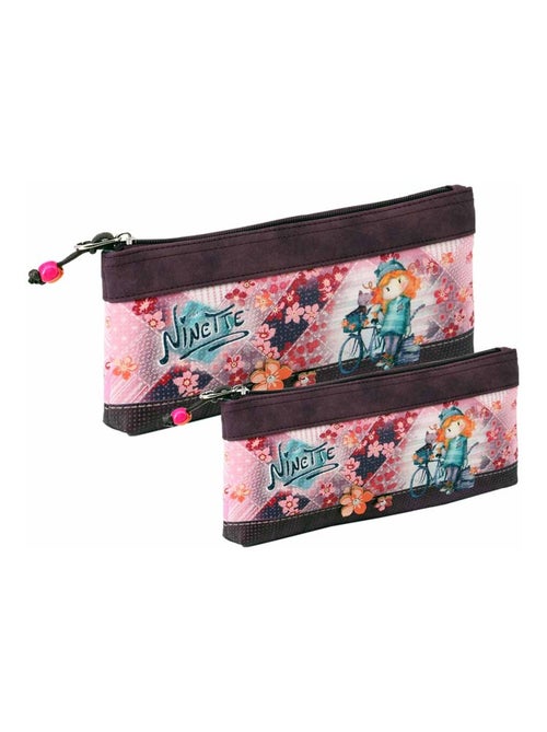Forever Ninette Bicycle Ensemble de Deux Trousse de Toilette, Bordeaux - Kiabi