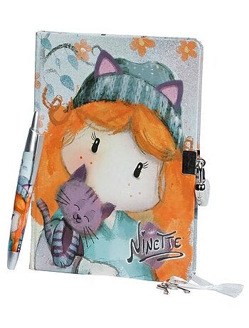 Forever Ninette Cute Coffret Cadeau Journal Cadenas et Stylo, Multicolore
