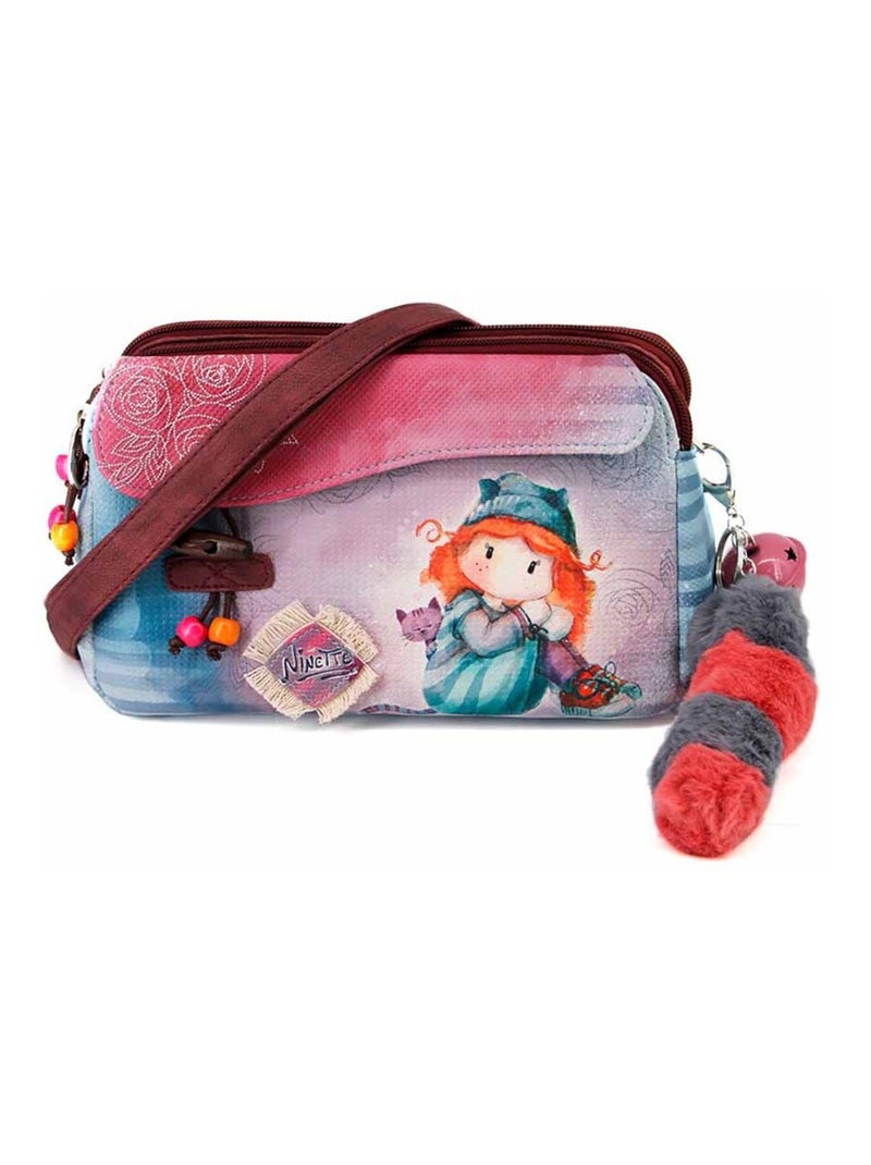 Forever Ninette Origin Sac à Bandoulière Double Zipper, Multicolore Multicolore - Kiabi