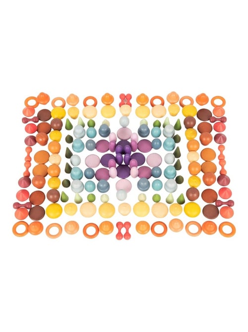 Formes en bois colorées 168 pcs - Kiabi