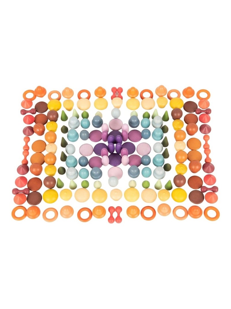 Formes en bois colorées 168 pcs Orange - Kiabi