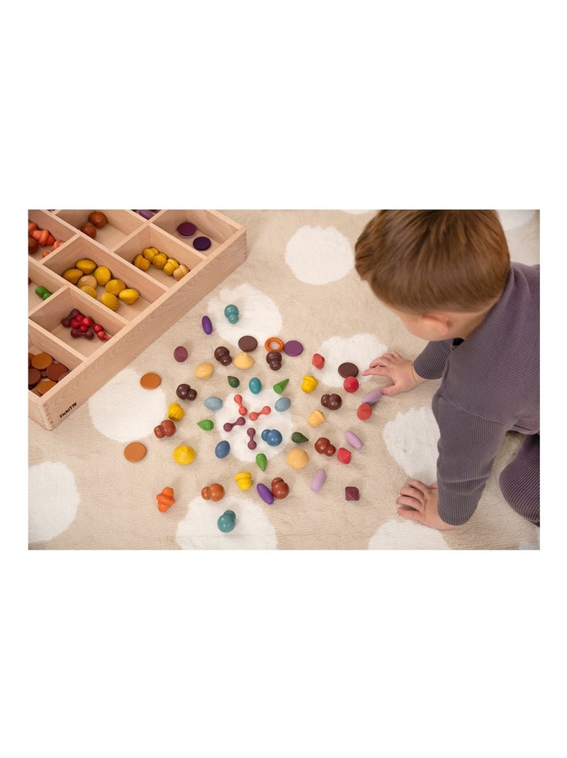 Formes en bois colorées 168 pcs Orange - Kiabi