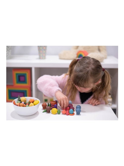 Formes en bois colorées 168 pcs - Kiabi