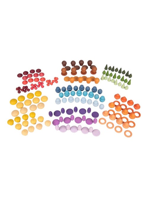 Formes en bois colorées 168 pcs - Kiabi
