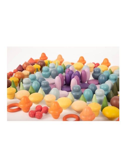 Formes en bois colorées 168 pcs - Kiabi