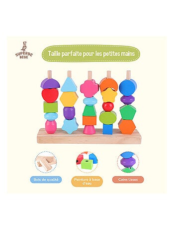 Formes en bois ? empiler et trier - Jeu d'?veil | SUPERBE BEBE