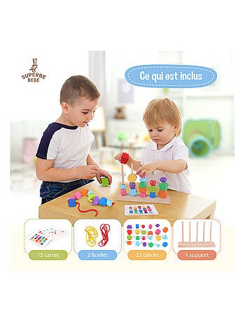 Formes en bois ? empiler et trier - Jeu d'?veil | SUPERBE BEBE