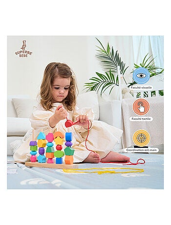 Formes en bois ? empiler et trier - Jeu d'?veil | SUPERBE BEBE