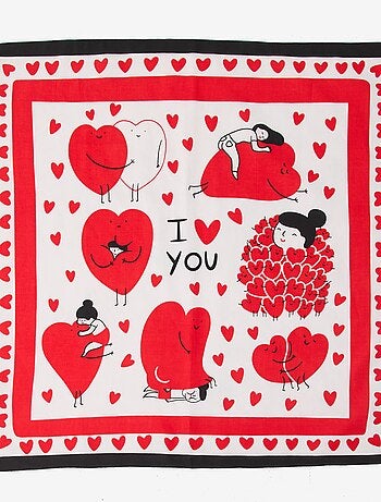 Foulard (65x65 cm) 'Agathe Sorlet x Kiabi' - Saint-Valentin