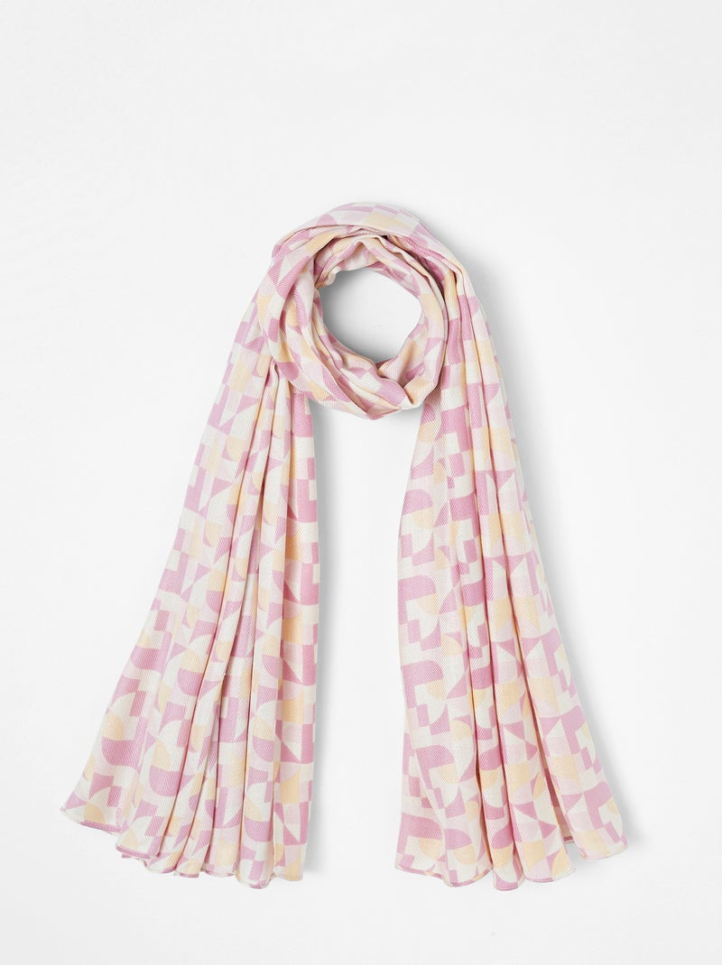 Foulard à micro-motifs géométriques - Damart Rose - Kiabi