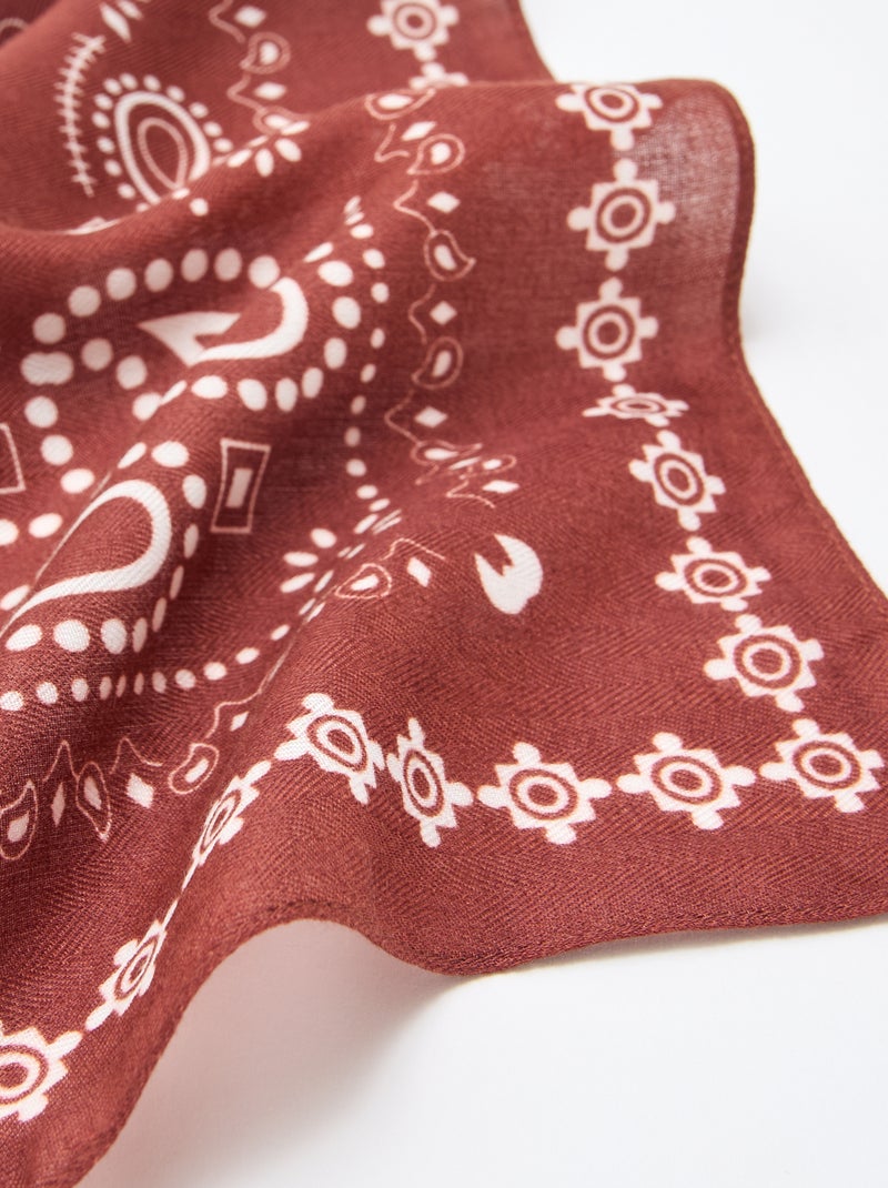 Foulard à motifs - 70 x 70 cm Marron - Kiabi
