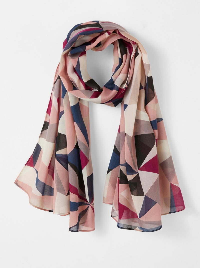 Foulard à motifs graphiques  - Damart Rose - Kiabi