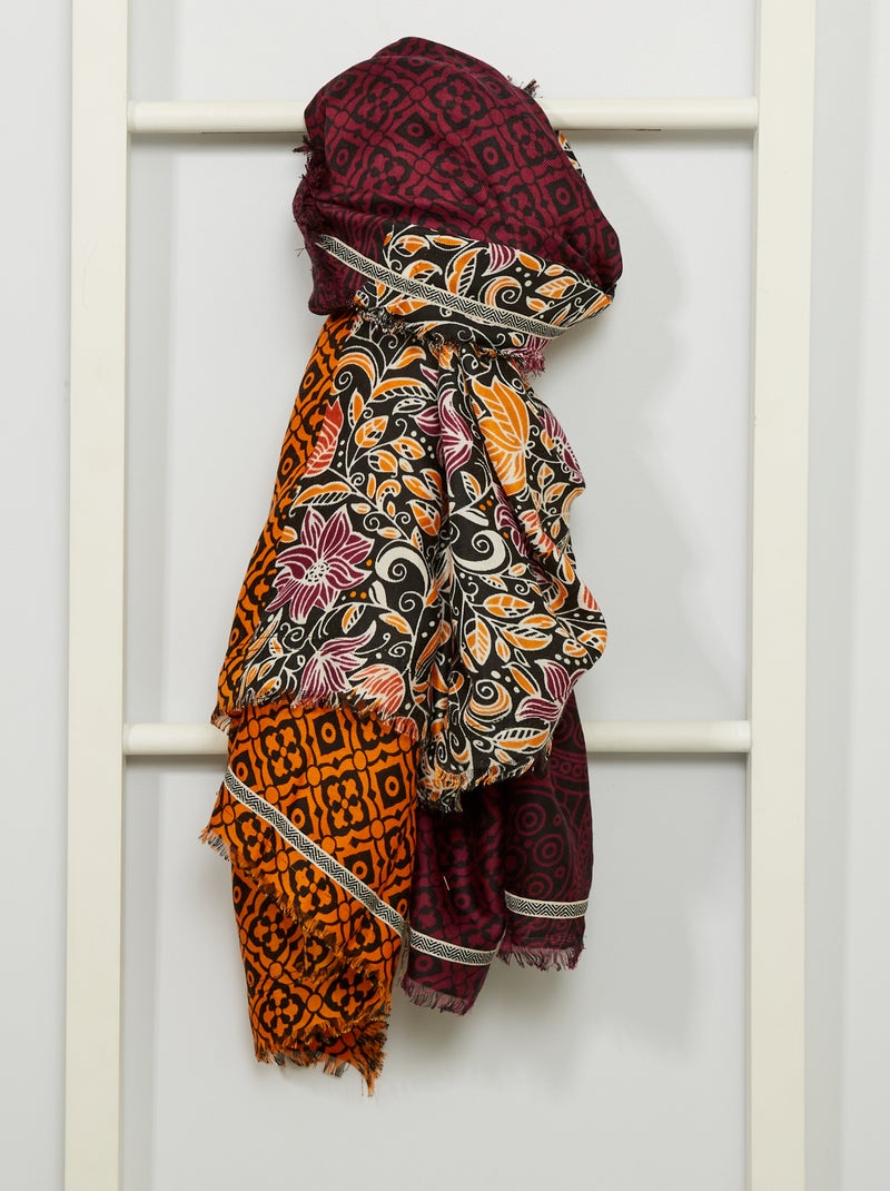 Foulard avec motifs Orange - Kiabi