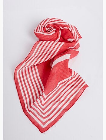 Foulard bicolore coton motif géométrique - Afibel
