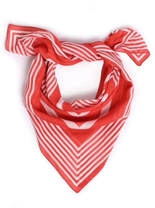 Foulard bicolore coton motif géométrique - Afibel - Kiabi