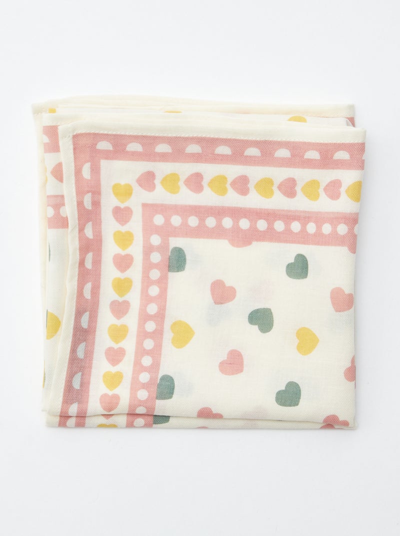 Foulard carré à imprimé BEIGE - Kiabi