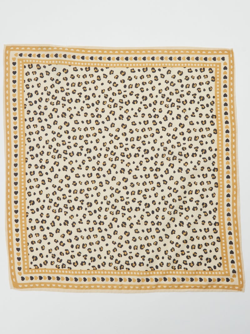 Foulard carré à imprimé BEIGE - Kiabi
