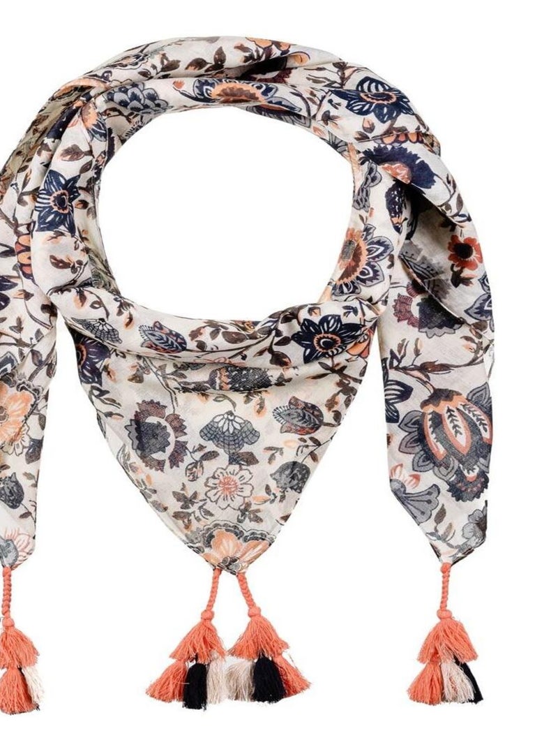 Foulard carré Almaya Orange corail - Kiabi