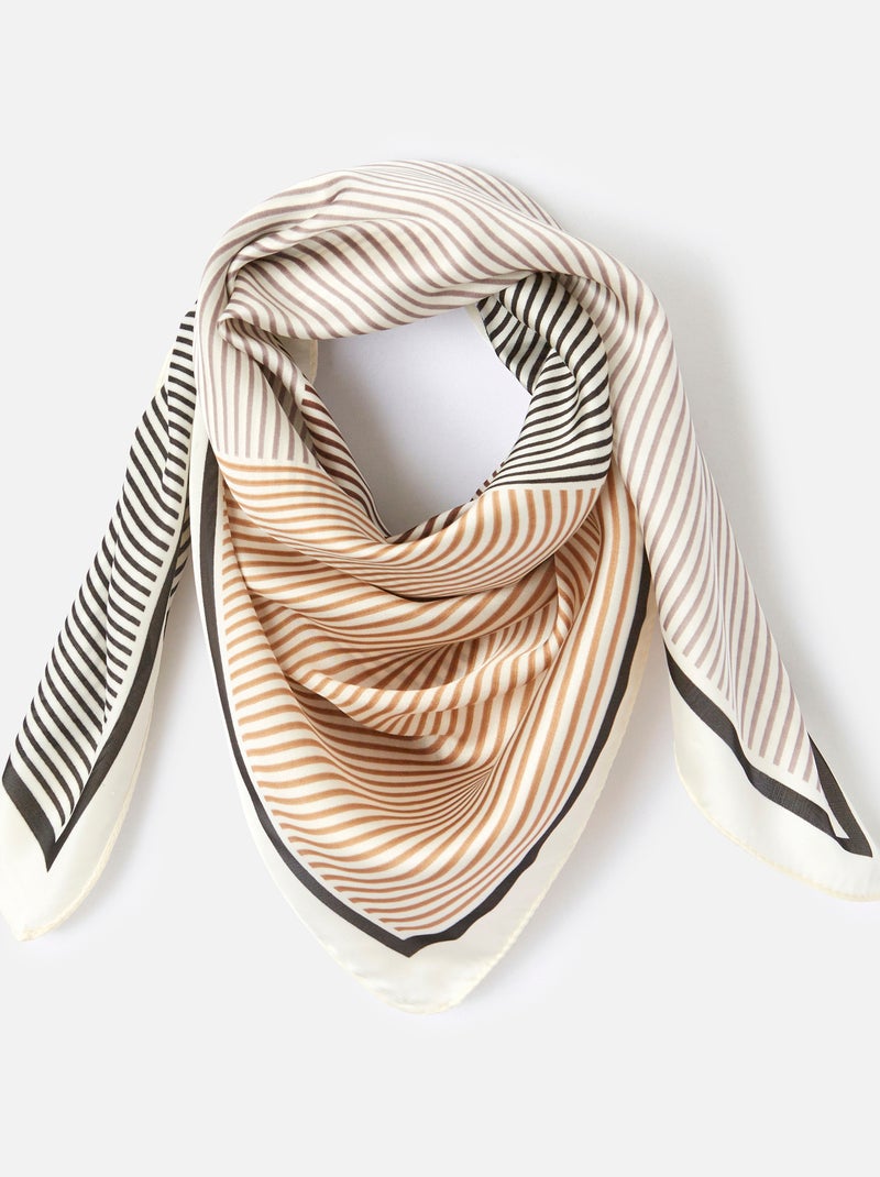 Foulard carré effet graphique - Damart Gris - Kiabi