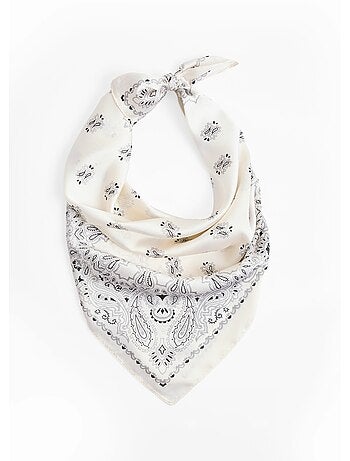 Foulard carré en satin, motif bandana 1B