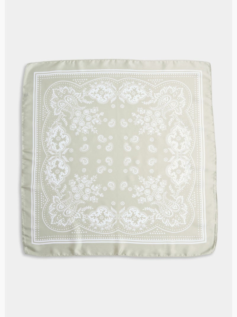 Foulard carré en satin, motif bandana 2 - AFIBEL Vert - Kiabi