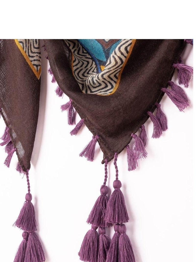 Foulard carré Etiha Marron - Kiabi