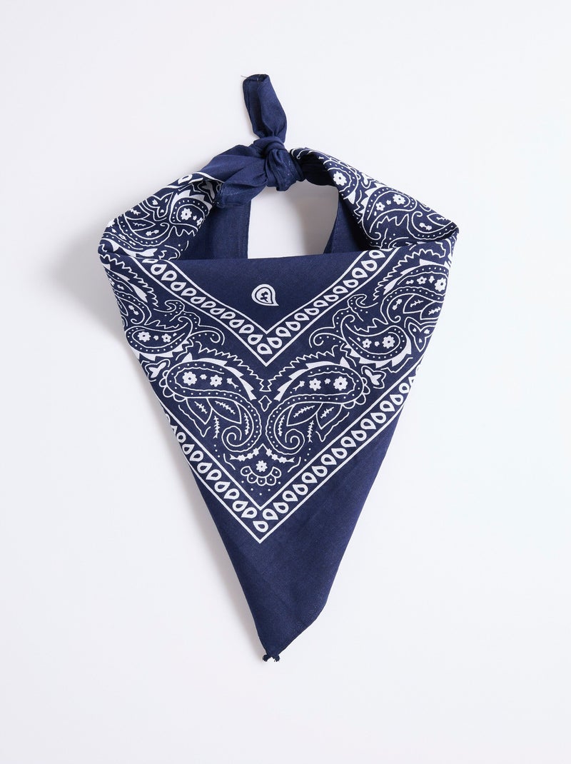 Foulard carré façon bandana Bleu marine - Kiabi