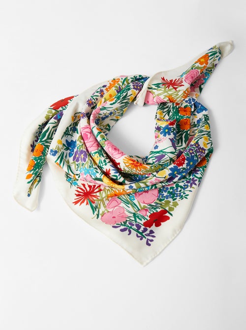 Foulard carré fleuri - Damart - Kiabi