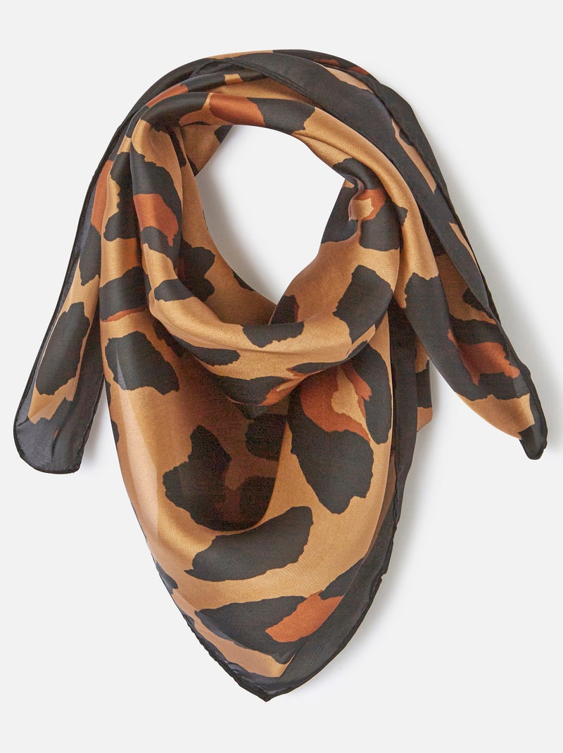 Foulard carré imprimé animalier - Damart Beige - Kiabi