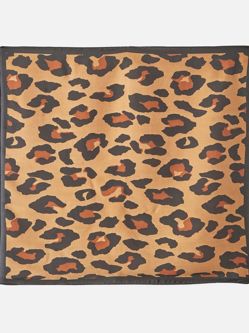 Foulard carré imprimé animalier - Damart Beige - Kiabi