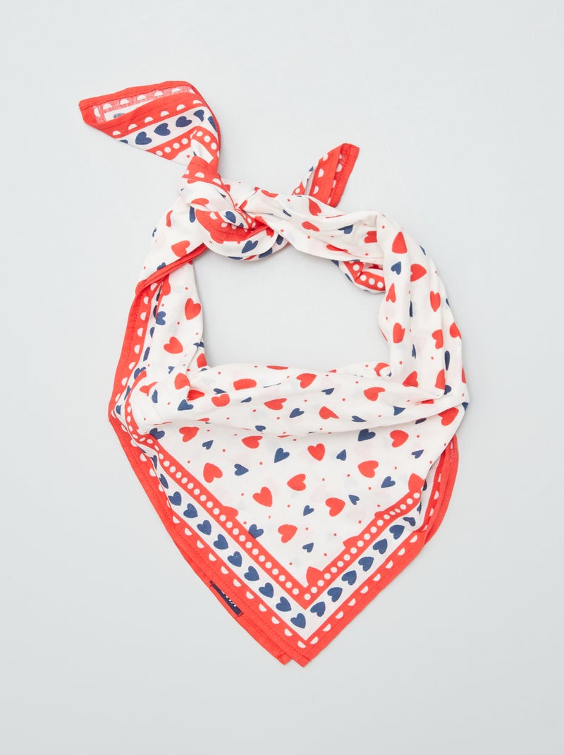 Foulard carré imprimé BLEU - Kiabi