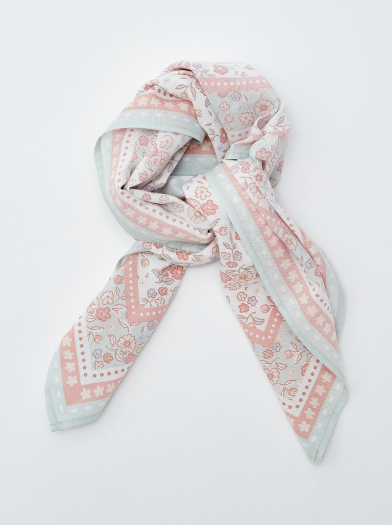 Foulard carré imprimé Rose - Kiabi