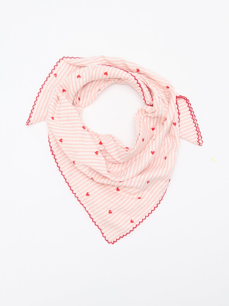 Foulard carré imprimé Rose - Kiabi