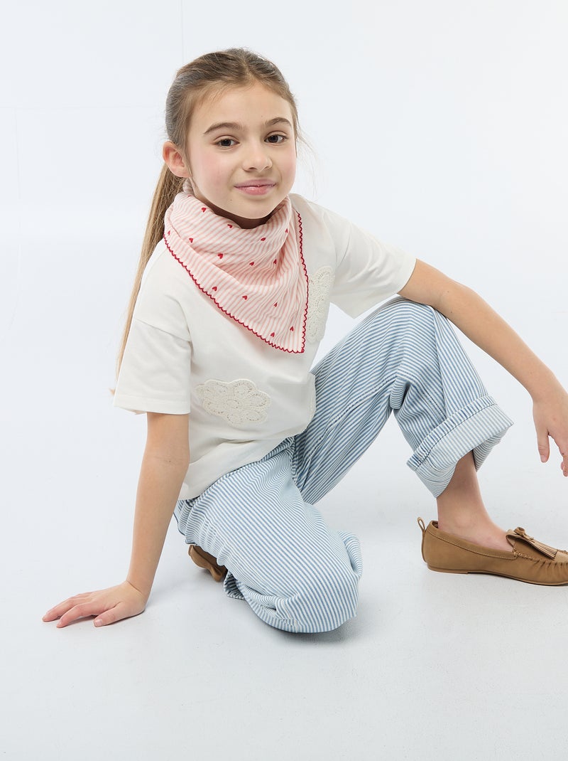 Foulard carré imprimé Rose - Kiabi