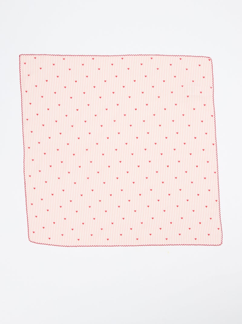 Foulard carré imprimé Rose - Kiabi